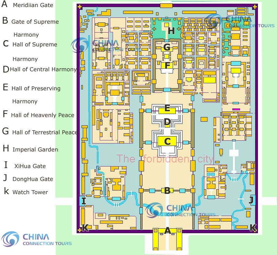 Forbidden City China Map Beijing China
