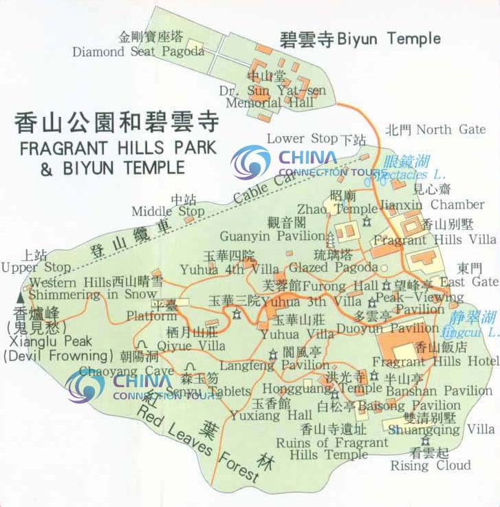 Fragrant Hills Park & Biyun Temple Map