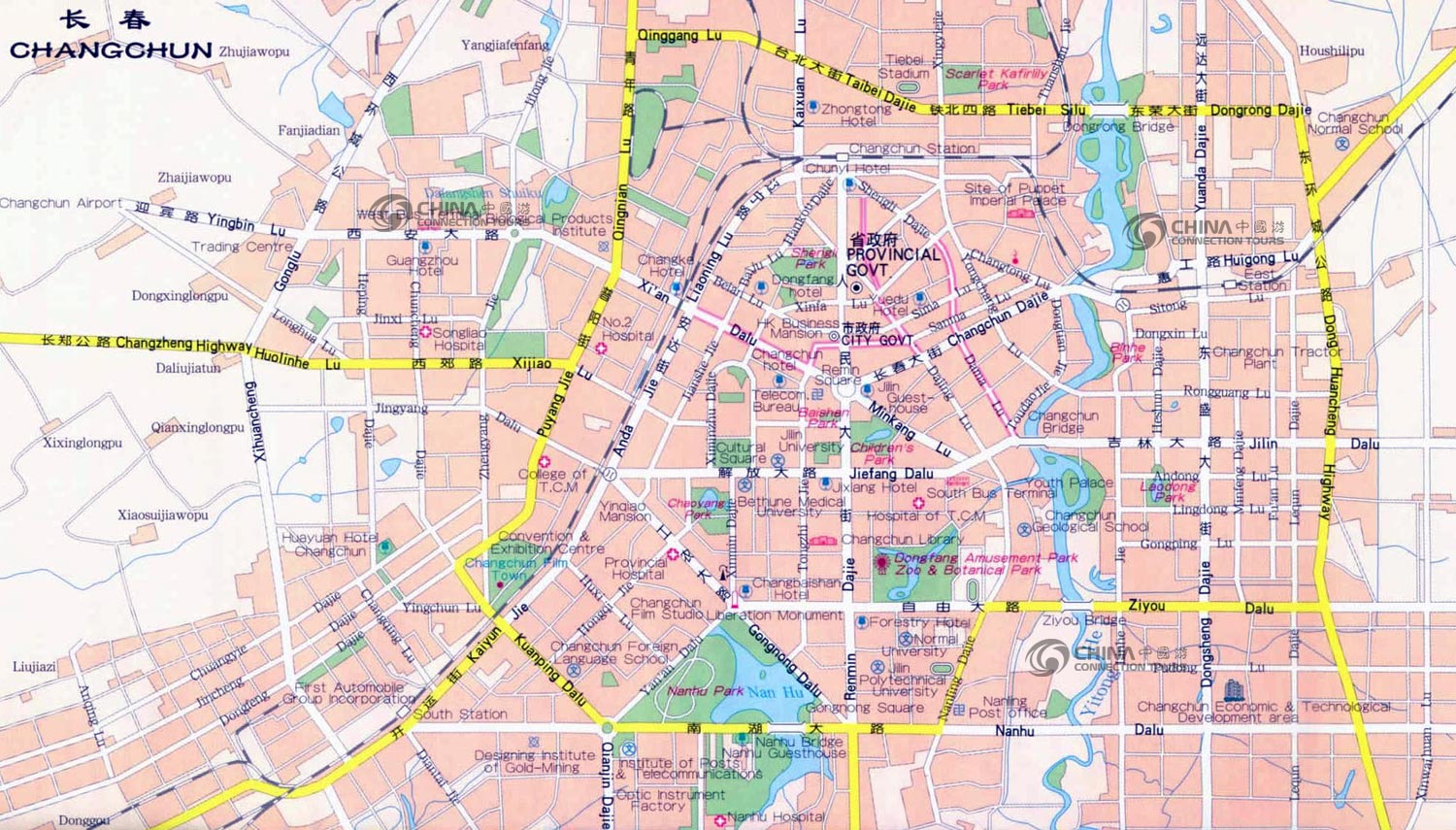 Changchun Map, Changchun Travel Guide