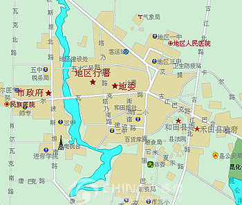 Hetian City Map