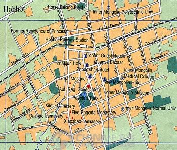 Hohhot Tourist Map