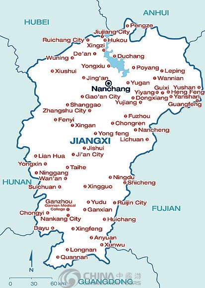 Jiangxi Location Map, Jiangxi Maps, Jiangxi Travel Guide