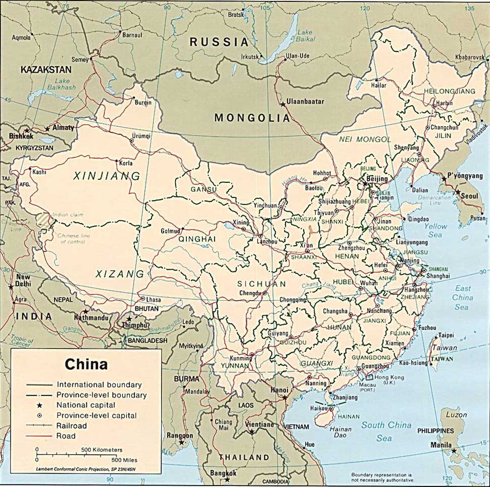 China Territory Map