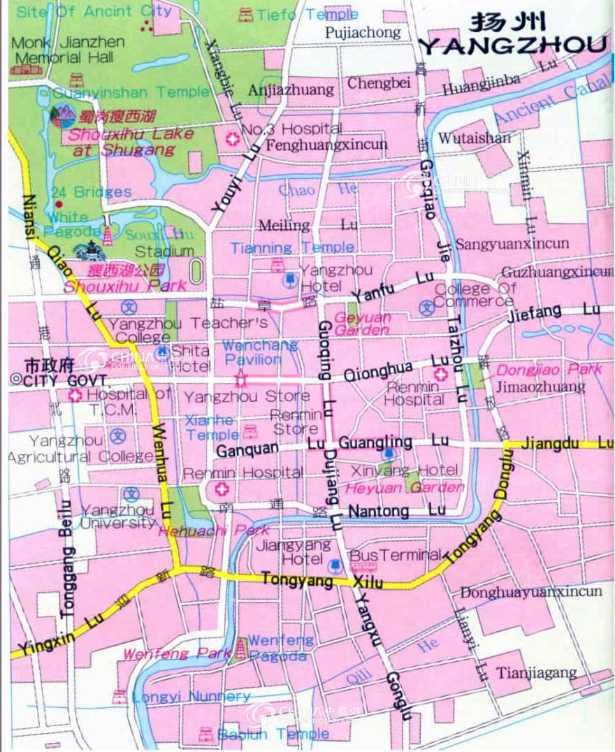 Yangzhou Maps, China Yangzhou Maps - Yangzhou Travel Guide